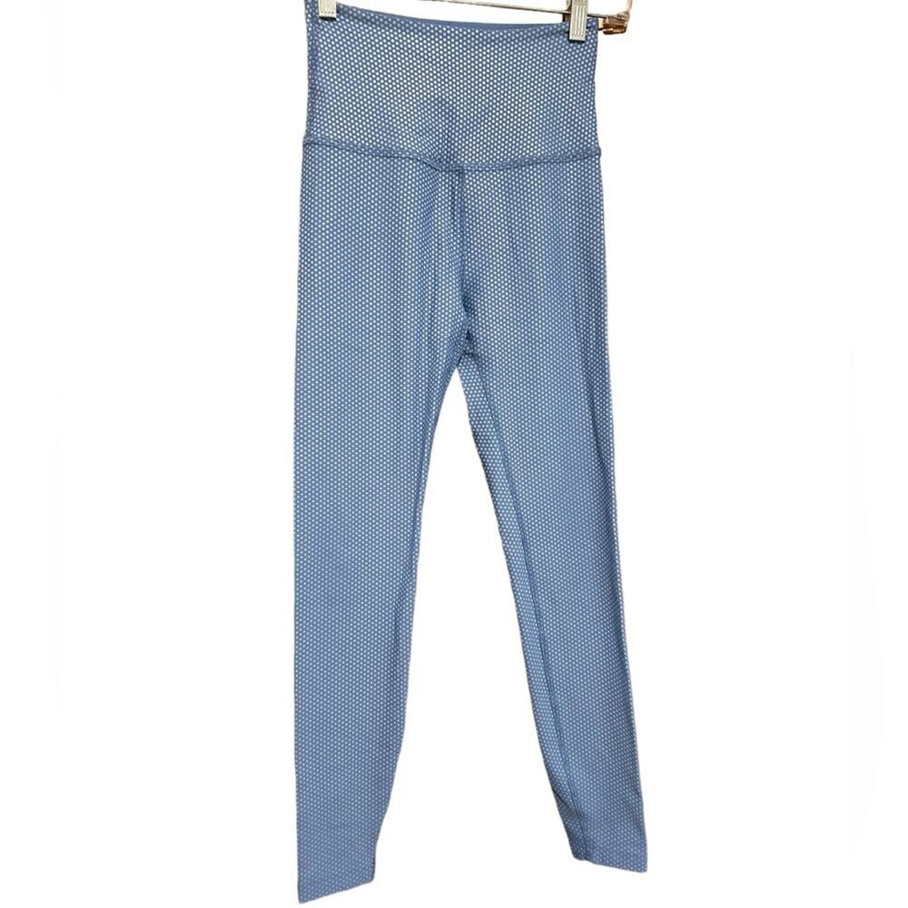 High-Waist Blue Printed Leggings